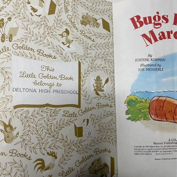 Bugs Bunny Marooned Little Golden Book 1985 Vintage Justine Korman u - Picture 3 of 7